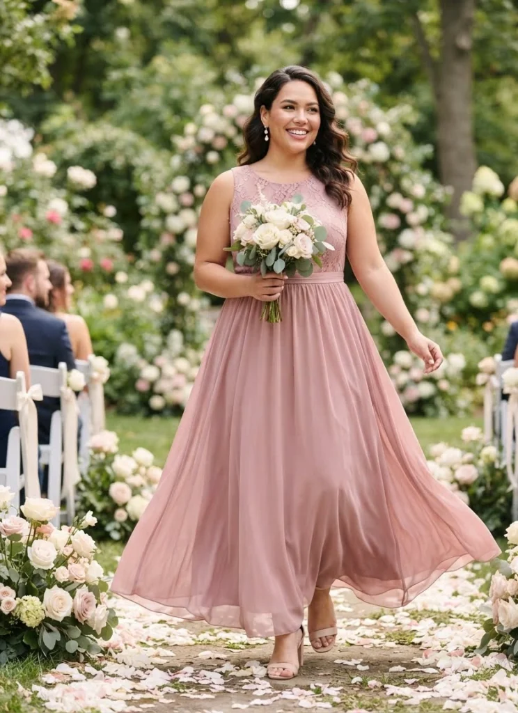 Dusty Rose Chiffon Maxi