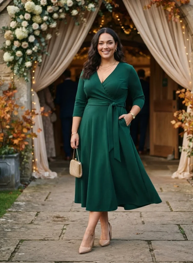Emerald Green Wrap Dress