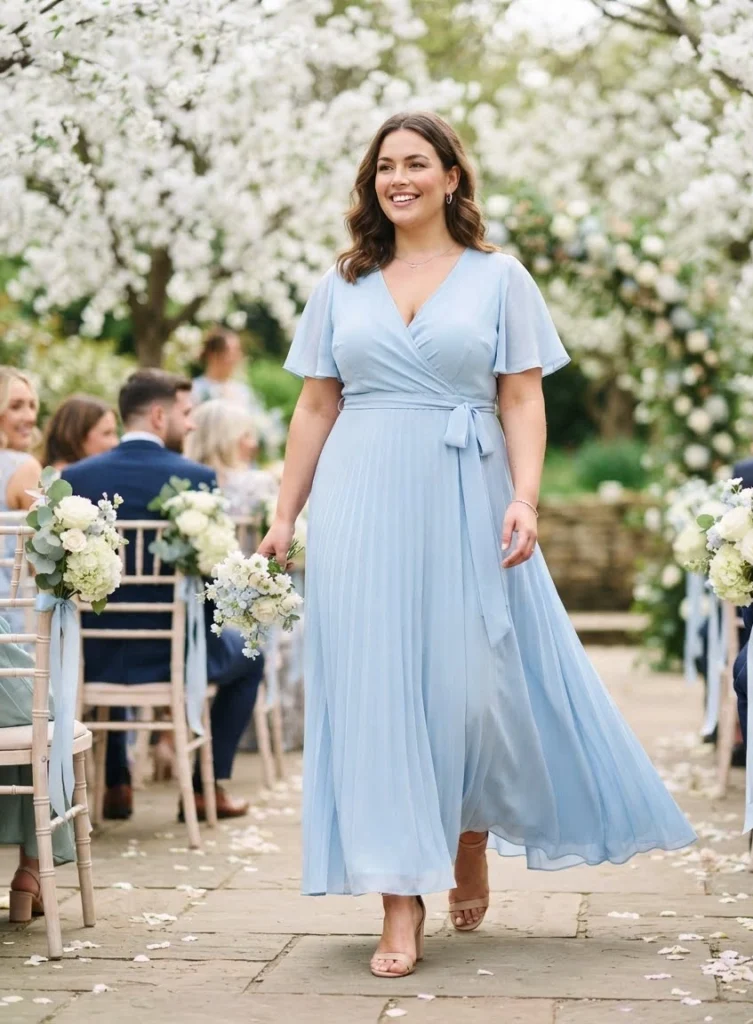 Pastel Blue Wrap Maxi