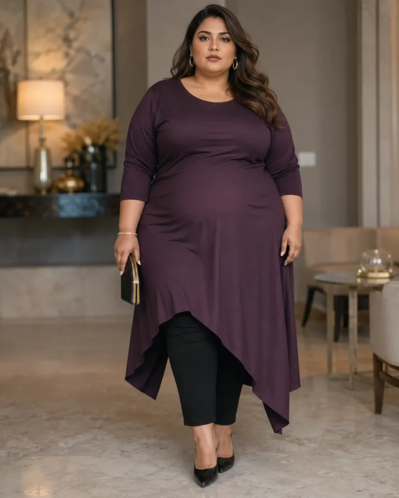 Asymmetric Hem Tunic Dress