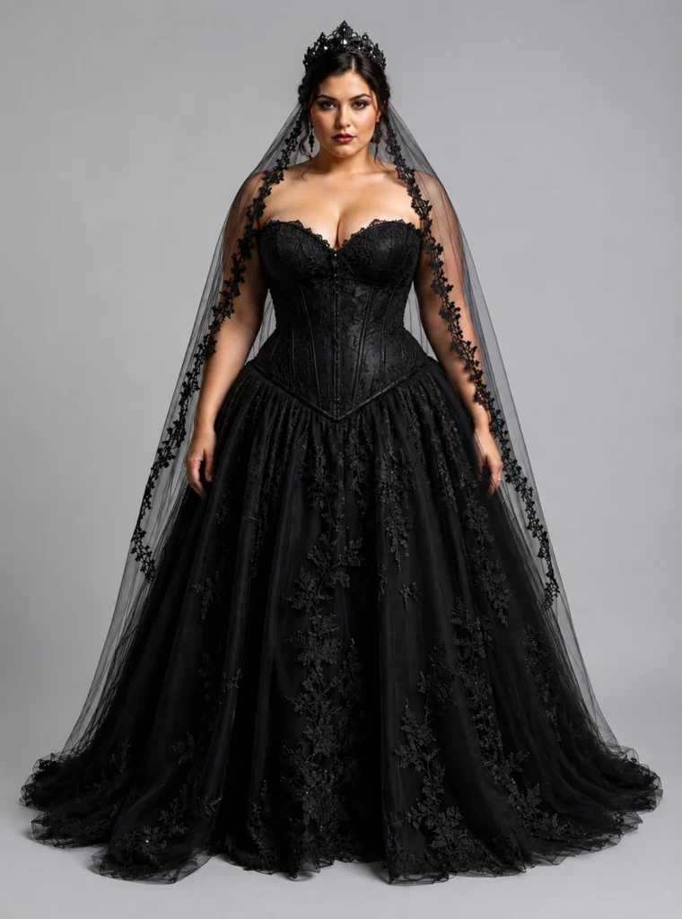Black Corset-Style Gown