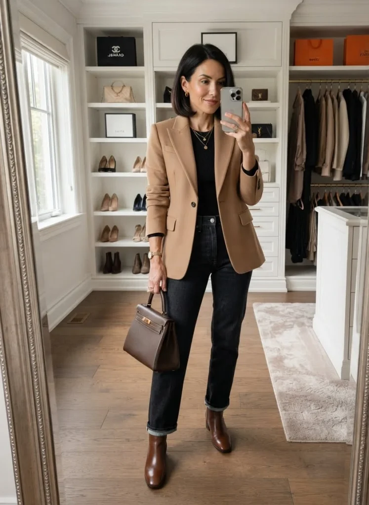 Blazer with Ankle Boots
