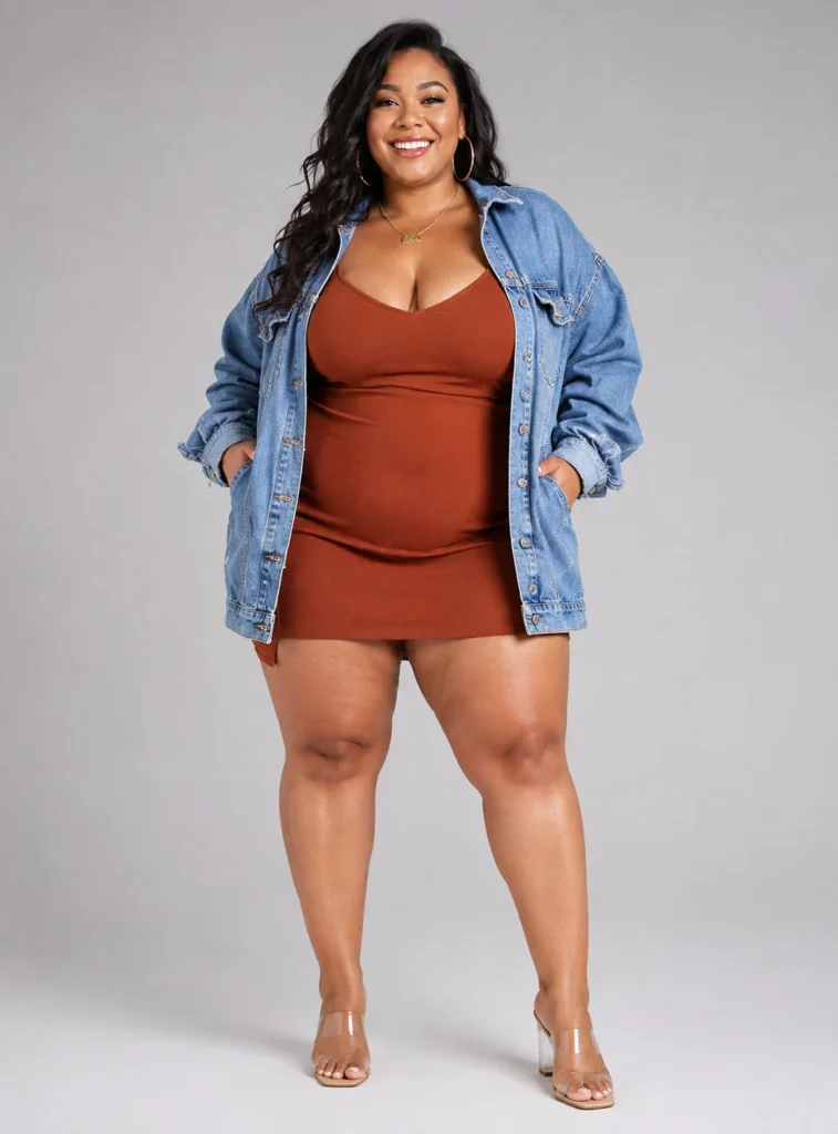 Bodycon Dress Balanced With an Open Jacket