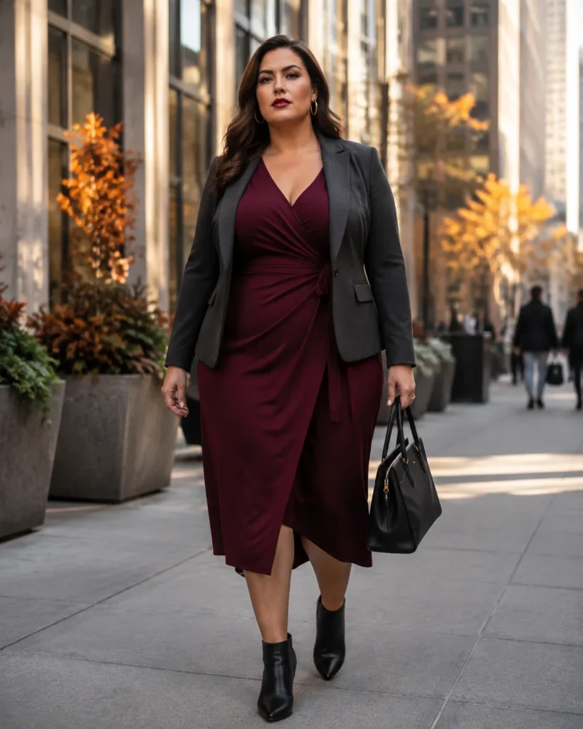 Burgundy Wrap Dress