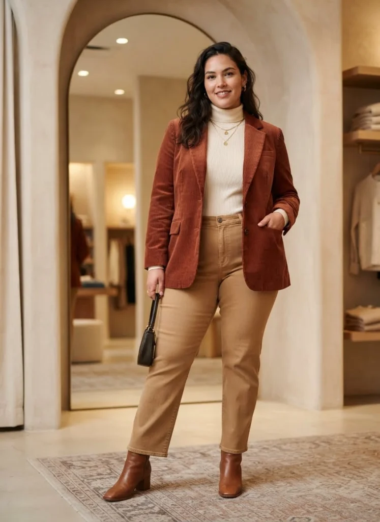 Burnt Sienna Corduroy Blazer