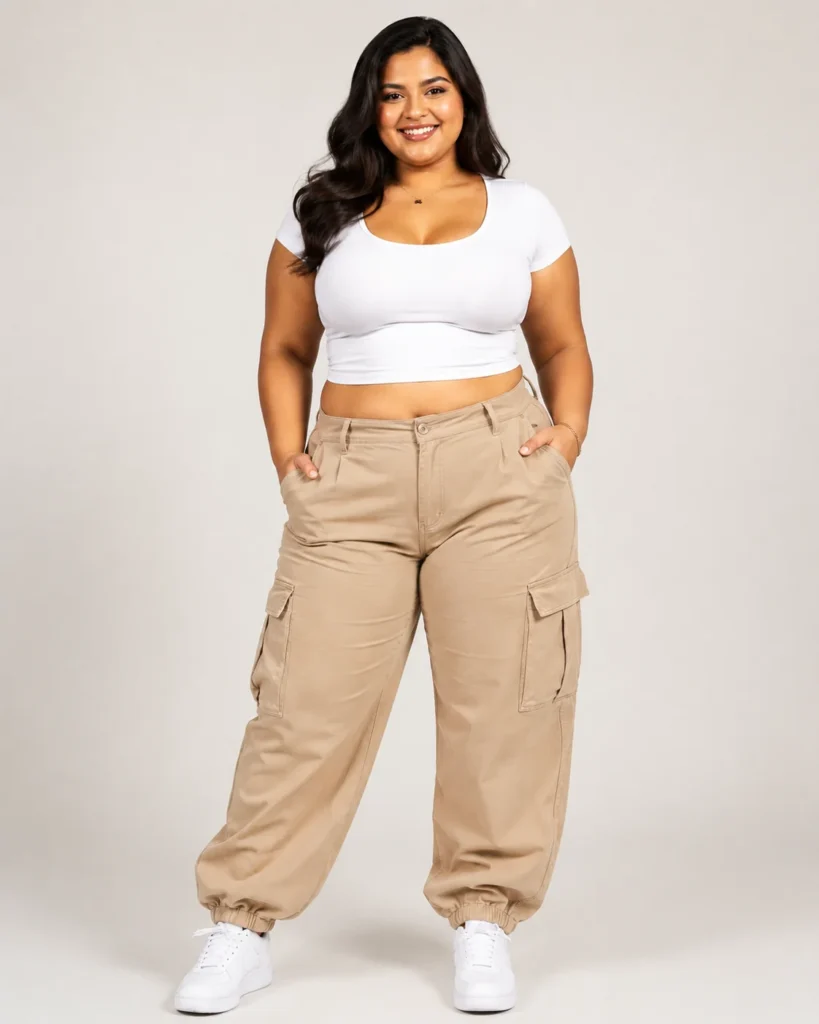 Cargo Pants with a Fitted Crop Top