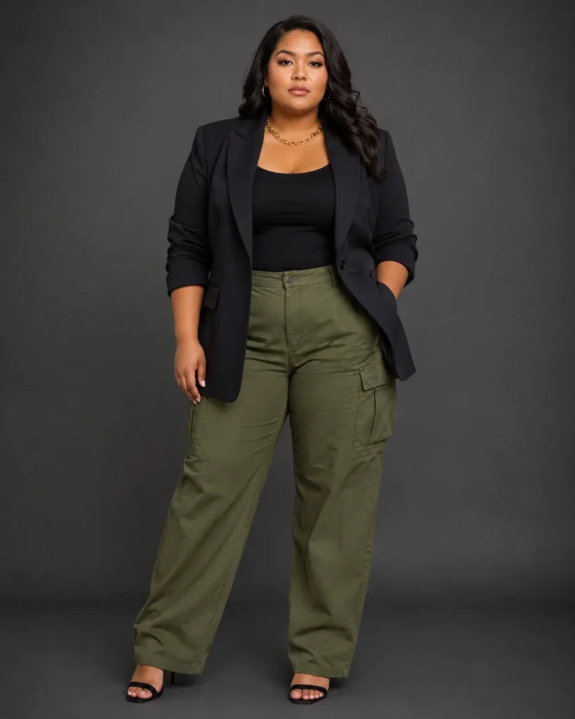 Cargo Pants with a Structured Blazer