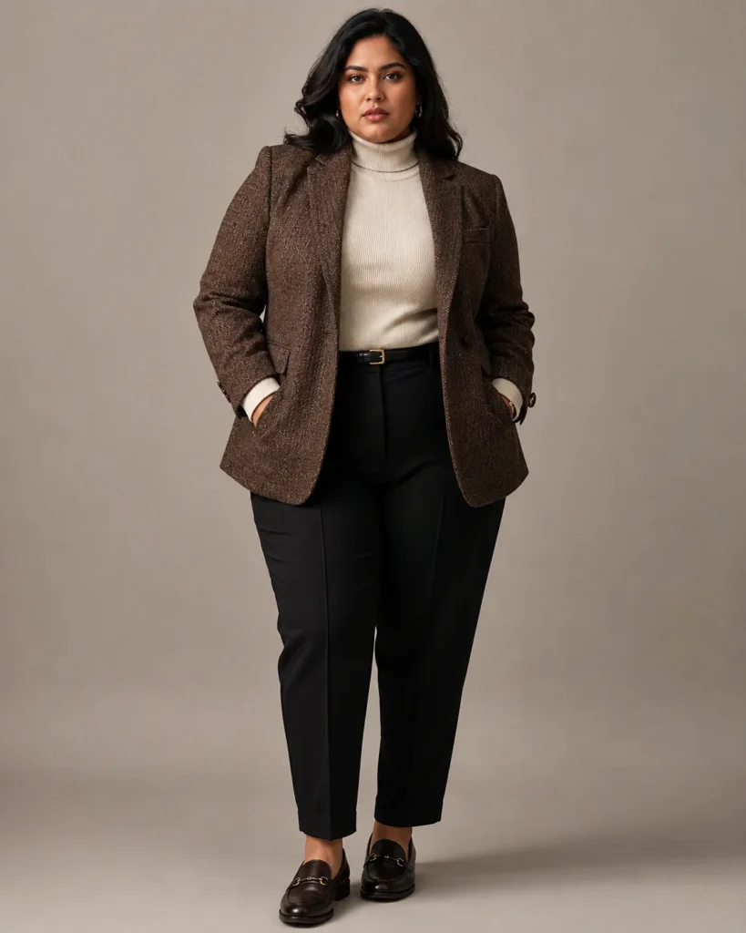 Chocolate Brown Tweed Blazer