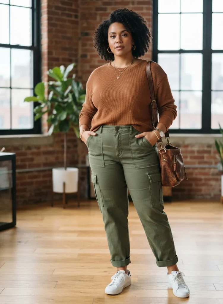 Cinnamon Waffle-Knit Top