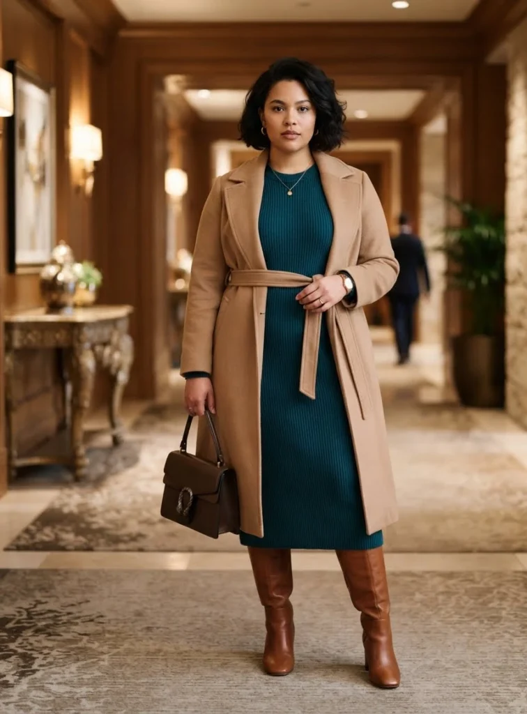 Deep Teal Sweater Dress