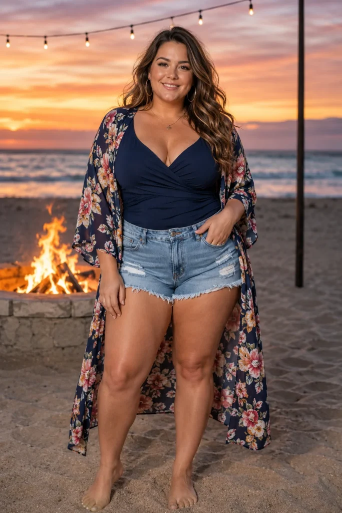 Denim Cutoffs and Kimono Cool