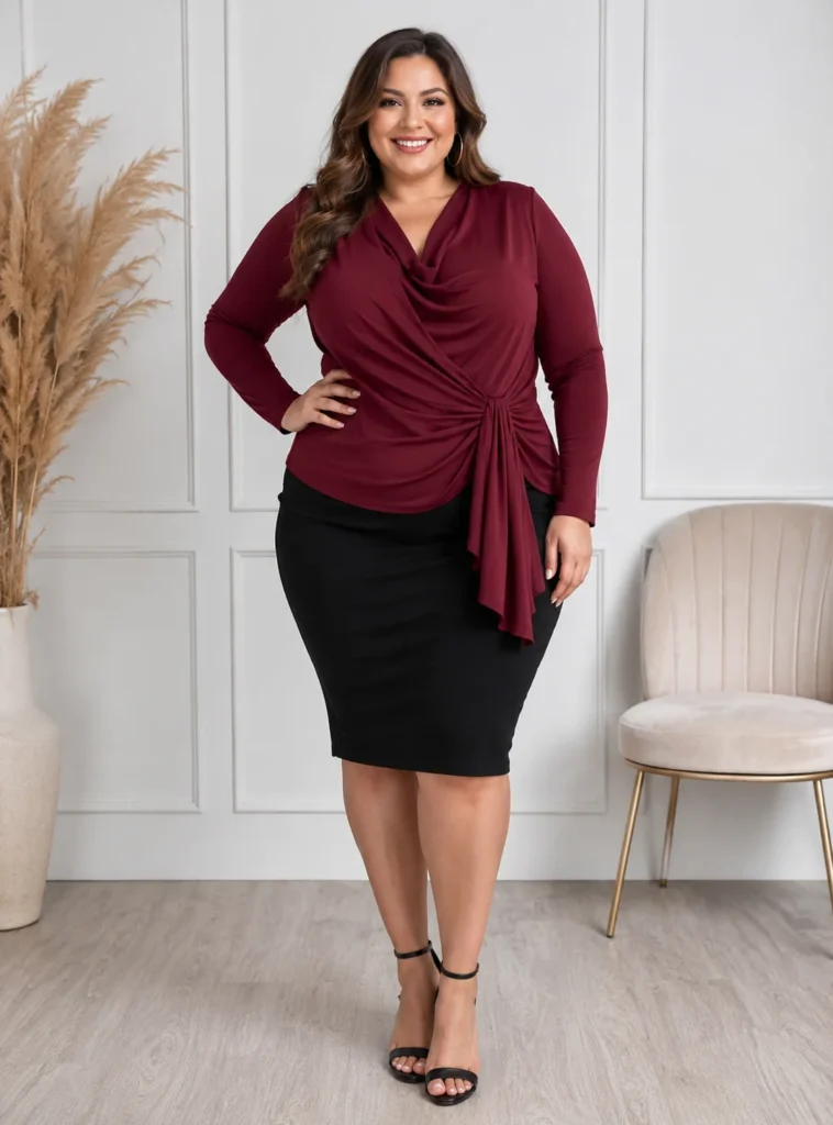 Draped Front Top That Skims the Belly
