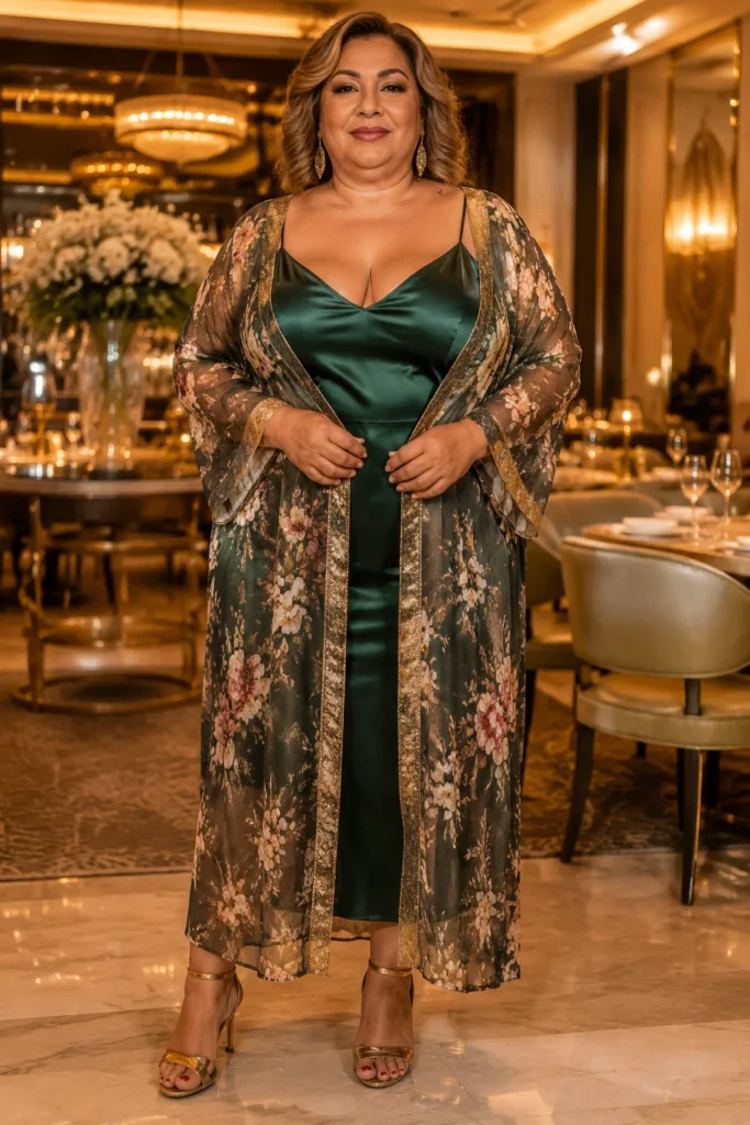 Elegant Evening Kimono Over Slip