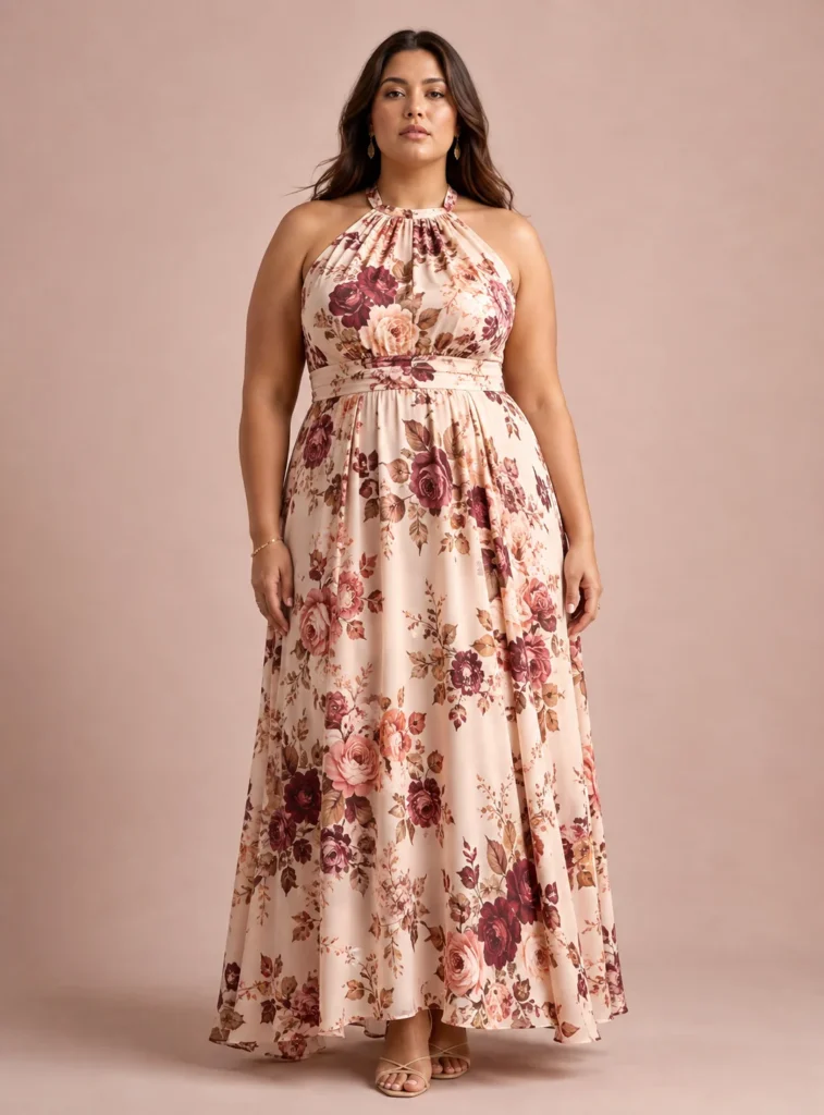 Floral Halter Maxi Dress