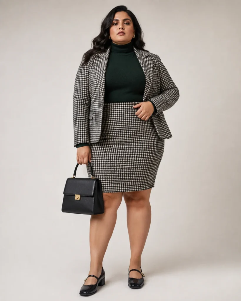 Hunter Green Turtleneck + Houndstooth Suit