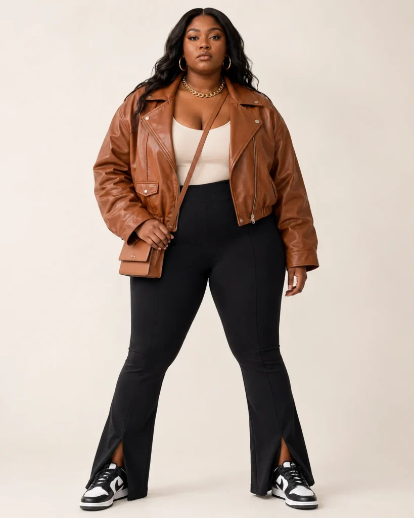 Leather Moto Bomber