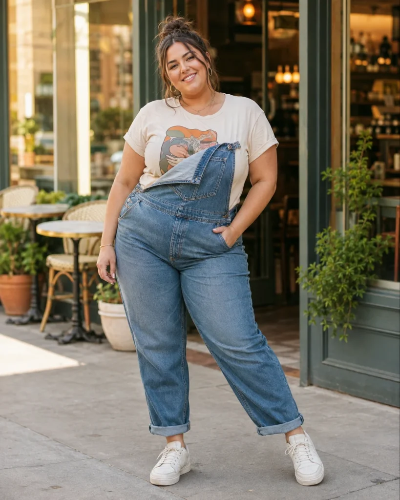 Overalls + Graphic Tee