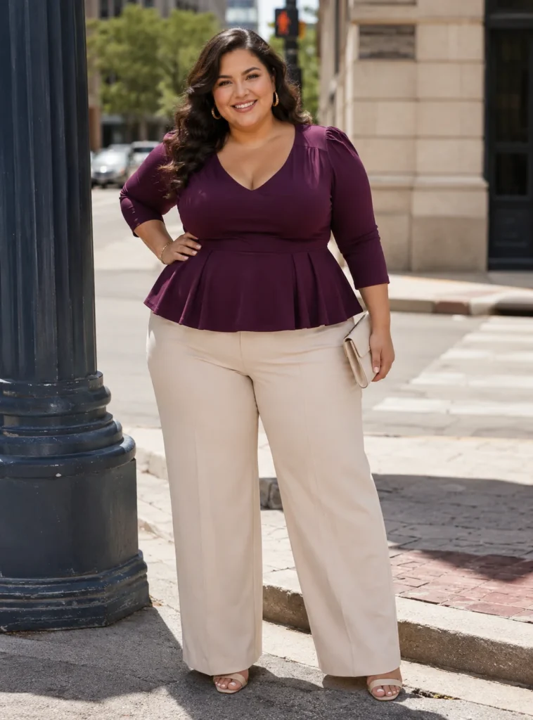 Peplum Top With High-Waisted Bottoms