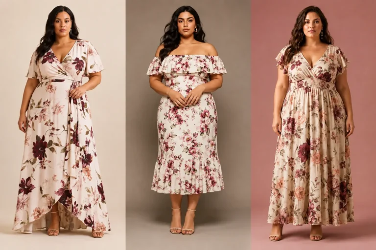 Plus Size Floral Wedding Guest Dresses