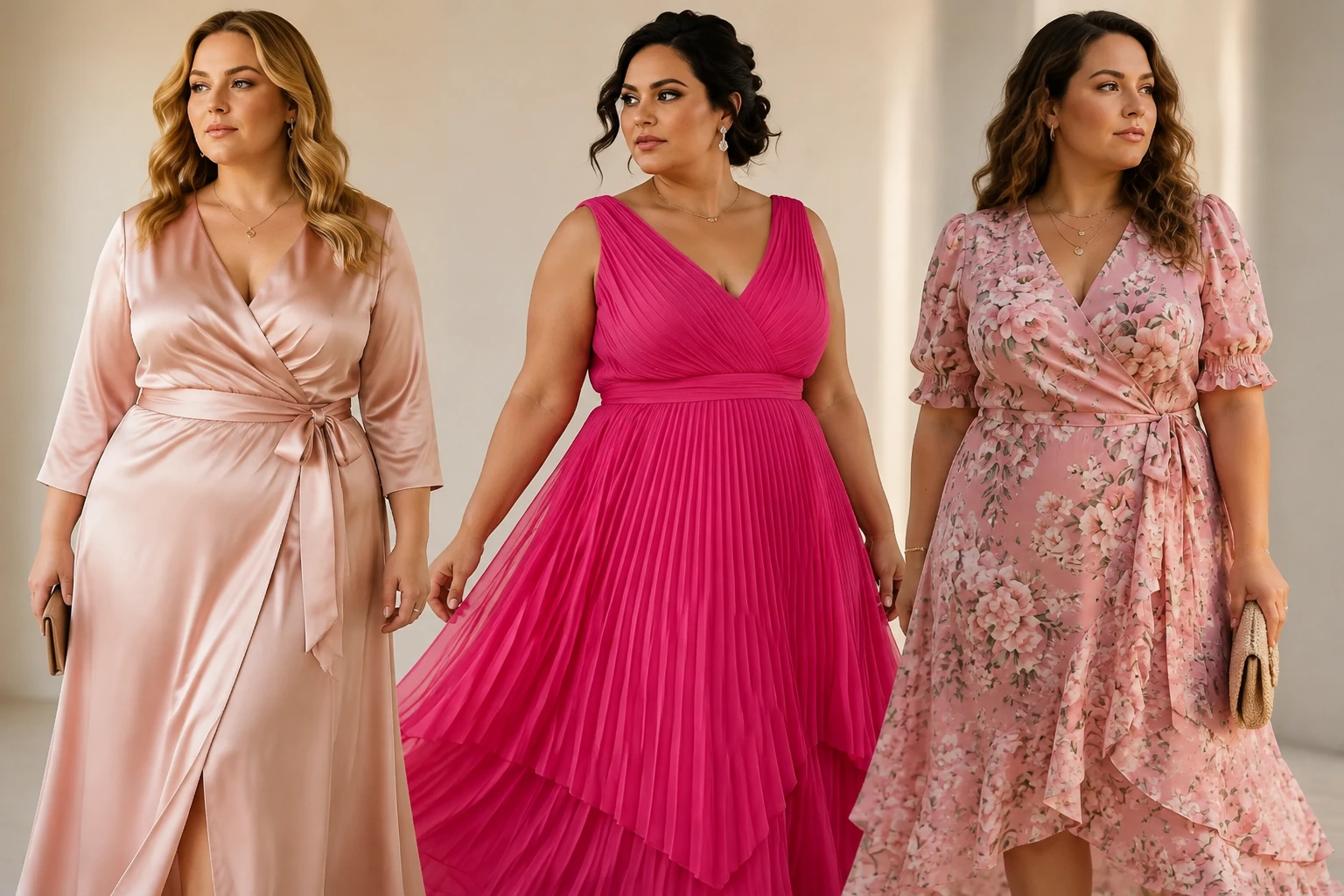 Plus Size Pink Wedding Guest Dresses