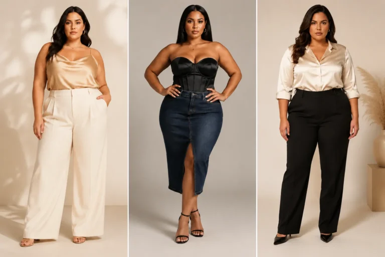 Plus Size Satin Top Outfit Ideas