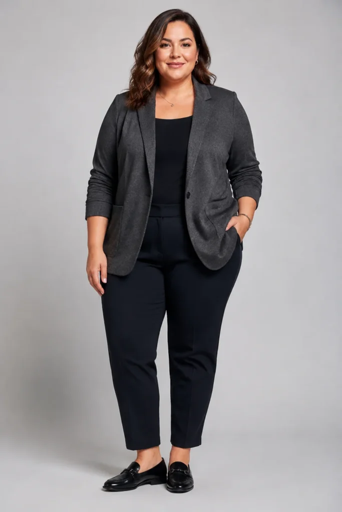 Ponte Knit Blazer & Ankle Pants