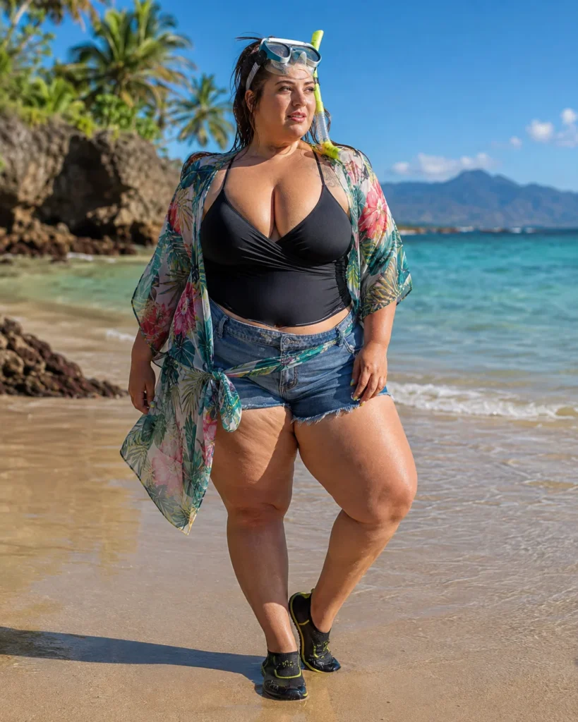 Semi-Sheer Printed Kimono Wrap