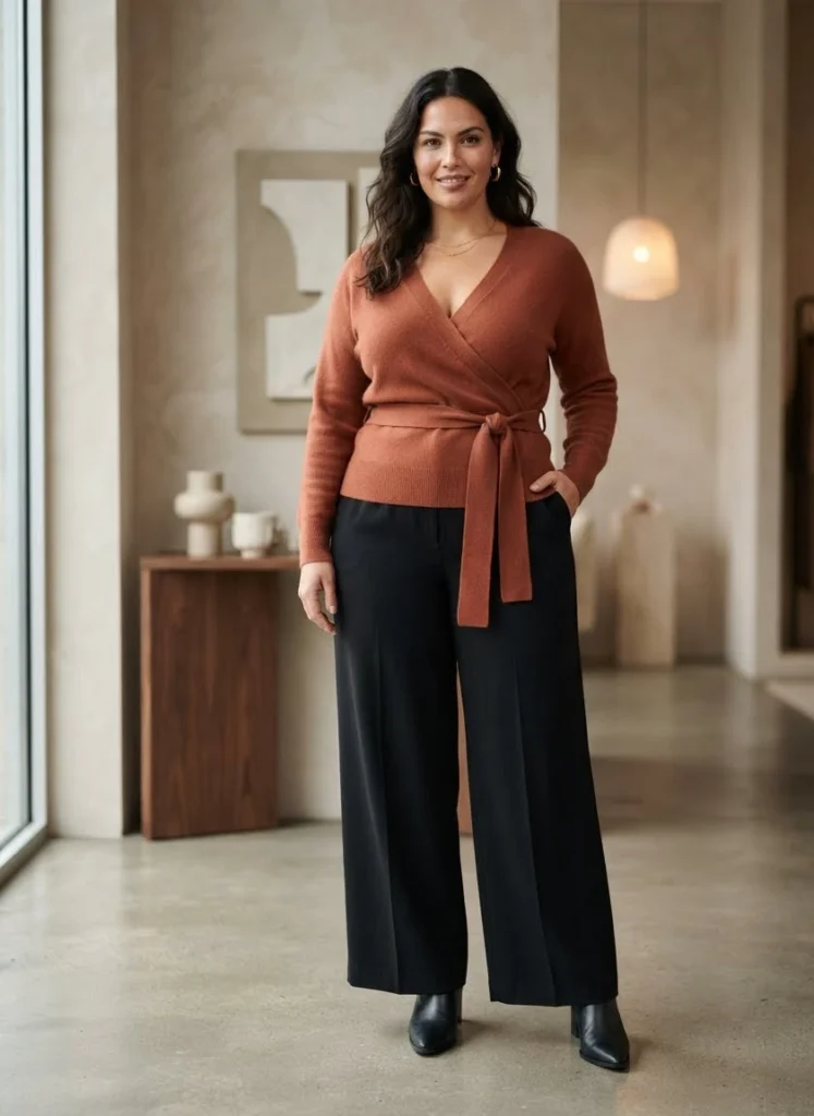 Terracotta Wrap Sweater