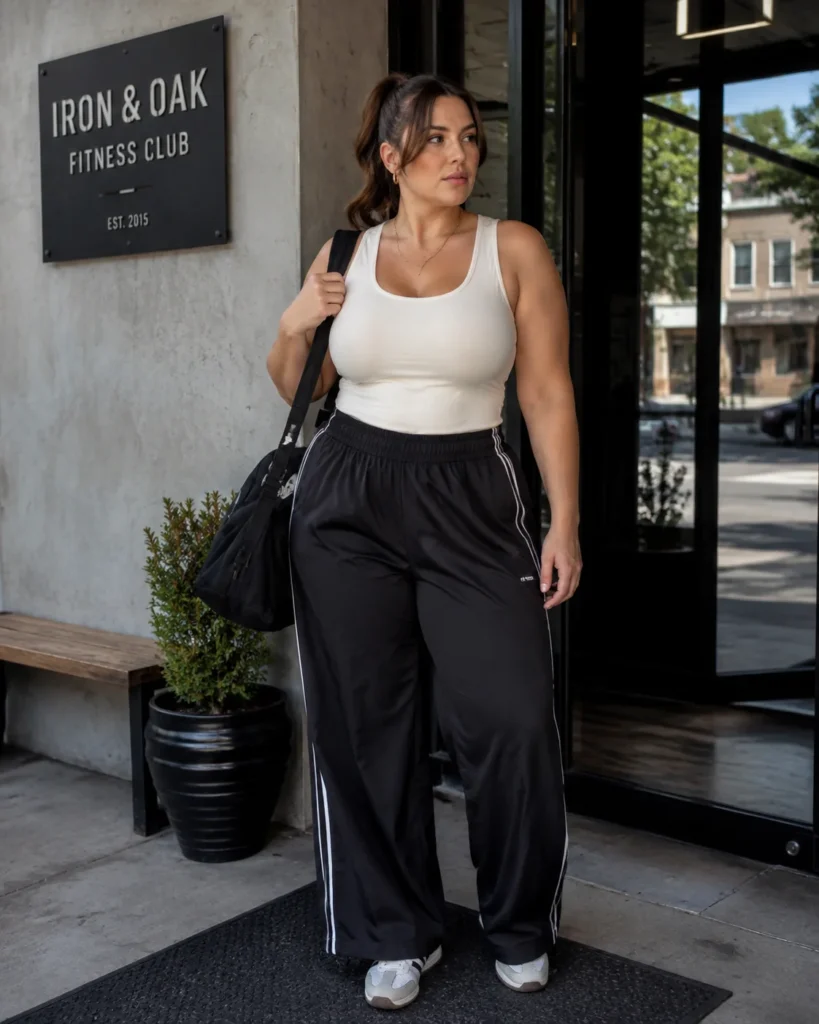 Wide-Leg Track Pants
