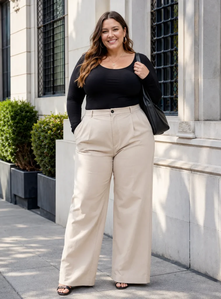 Wide-Leg Trouser Paired With a Fitted To