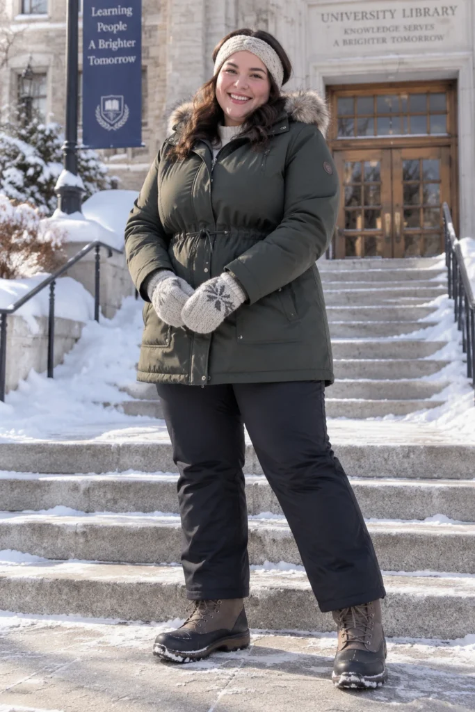 Belted Parka, Fleece-Lined Pull-On Pants and Snow Boots