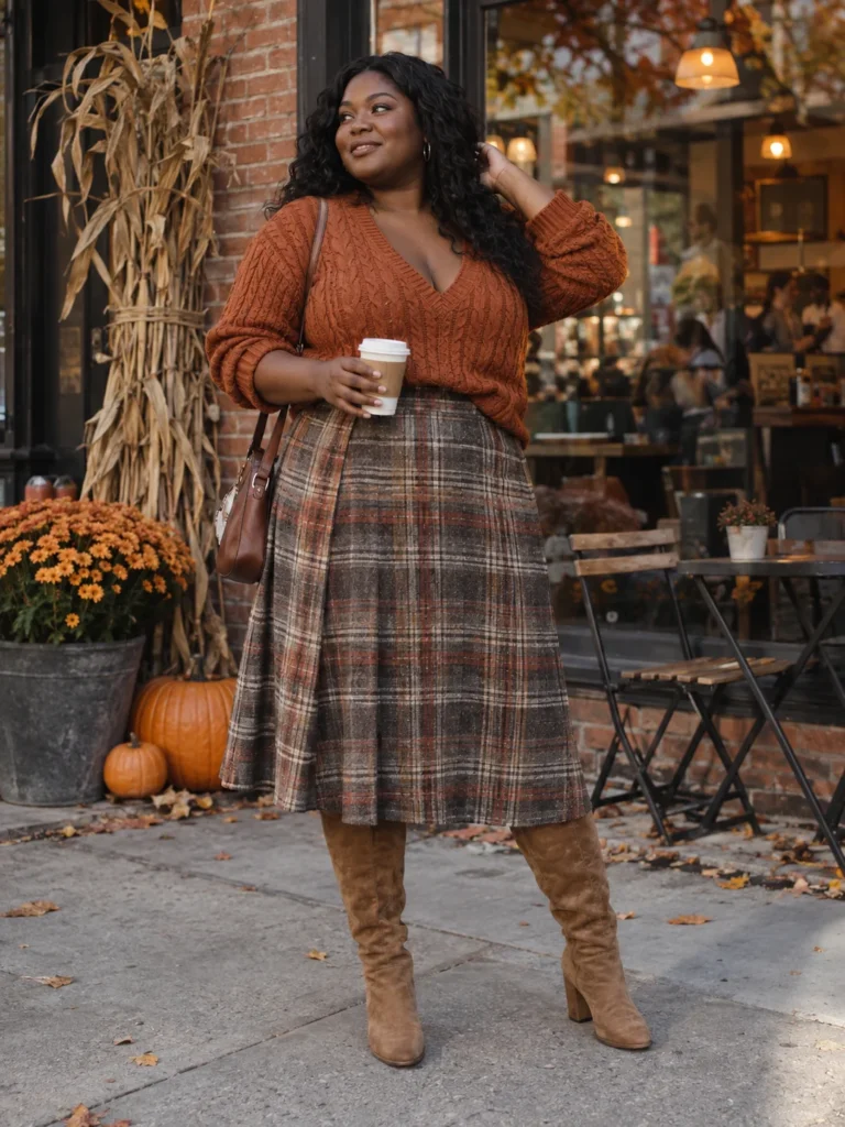 Burnt Orange Cable Knit