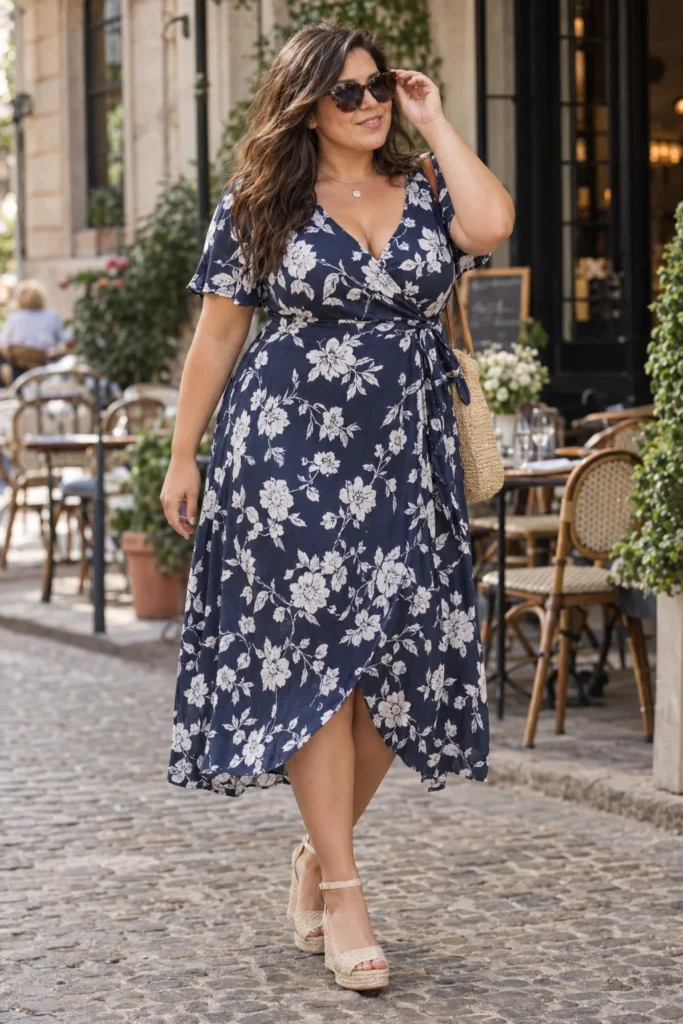 Floral Wrap Midi Dress + Espadrilles