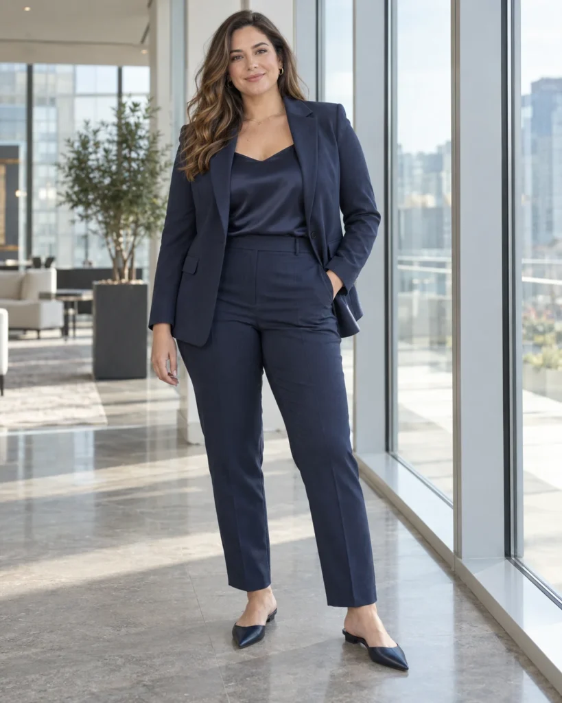 French Navy Relaxed Tailored Suit