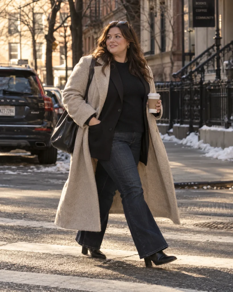 Longline Blazer Under Oatmeal Duster