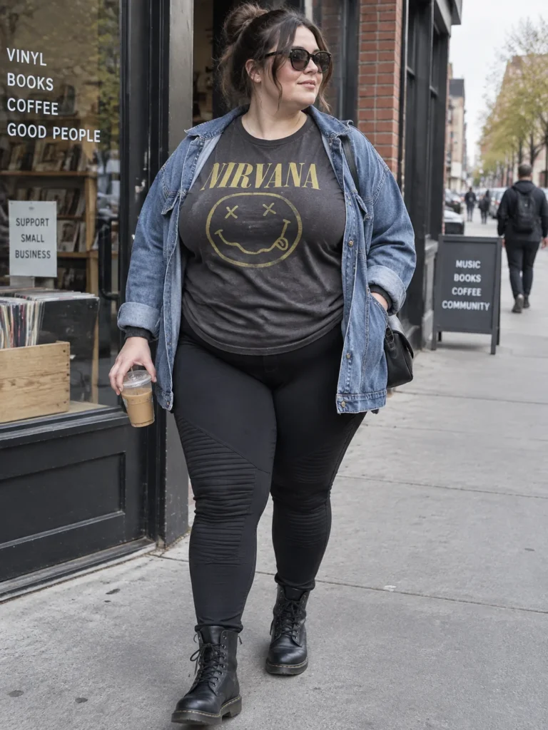 Moto-Detail Leggings + Washed Band Tee