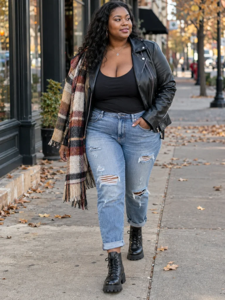 Moto Jacket & Blanket Scarf