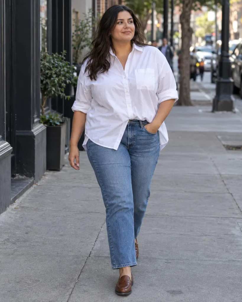 Oversized Poplin Button-Down (Half-Tuck)