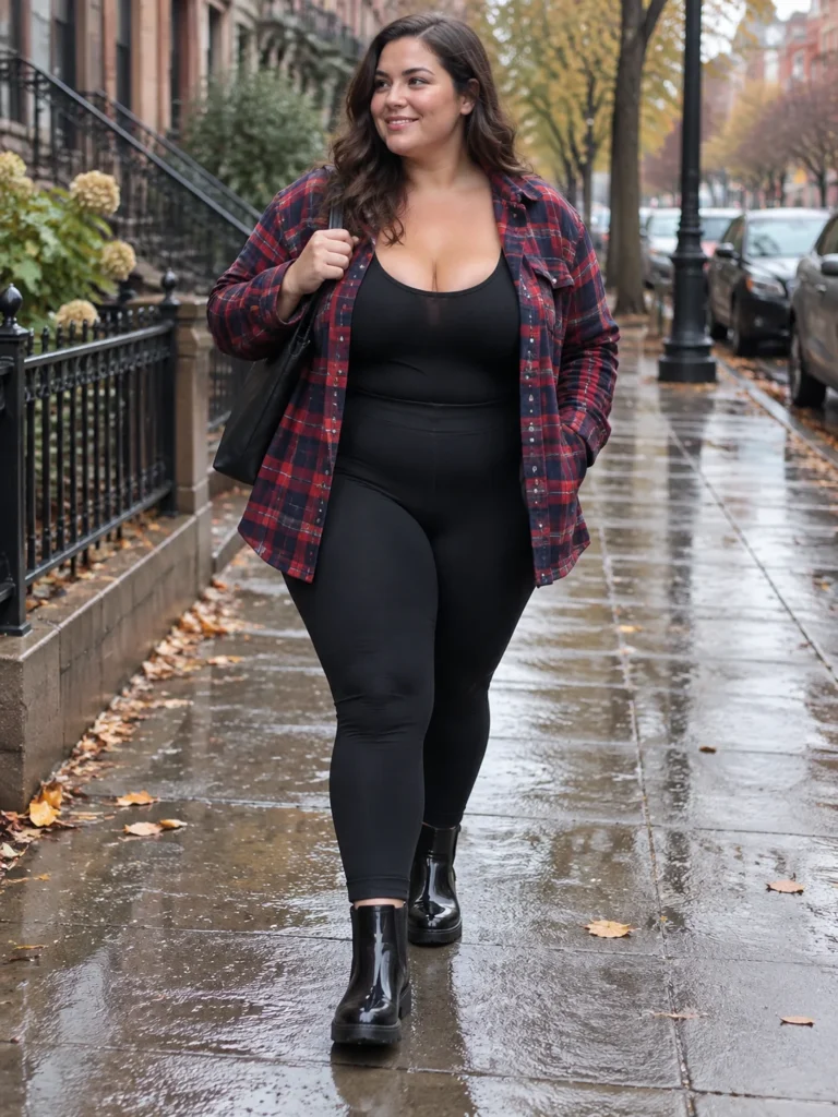 Plaid Flannel Shacket + Scoop Bodysuit