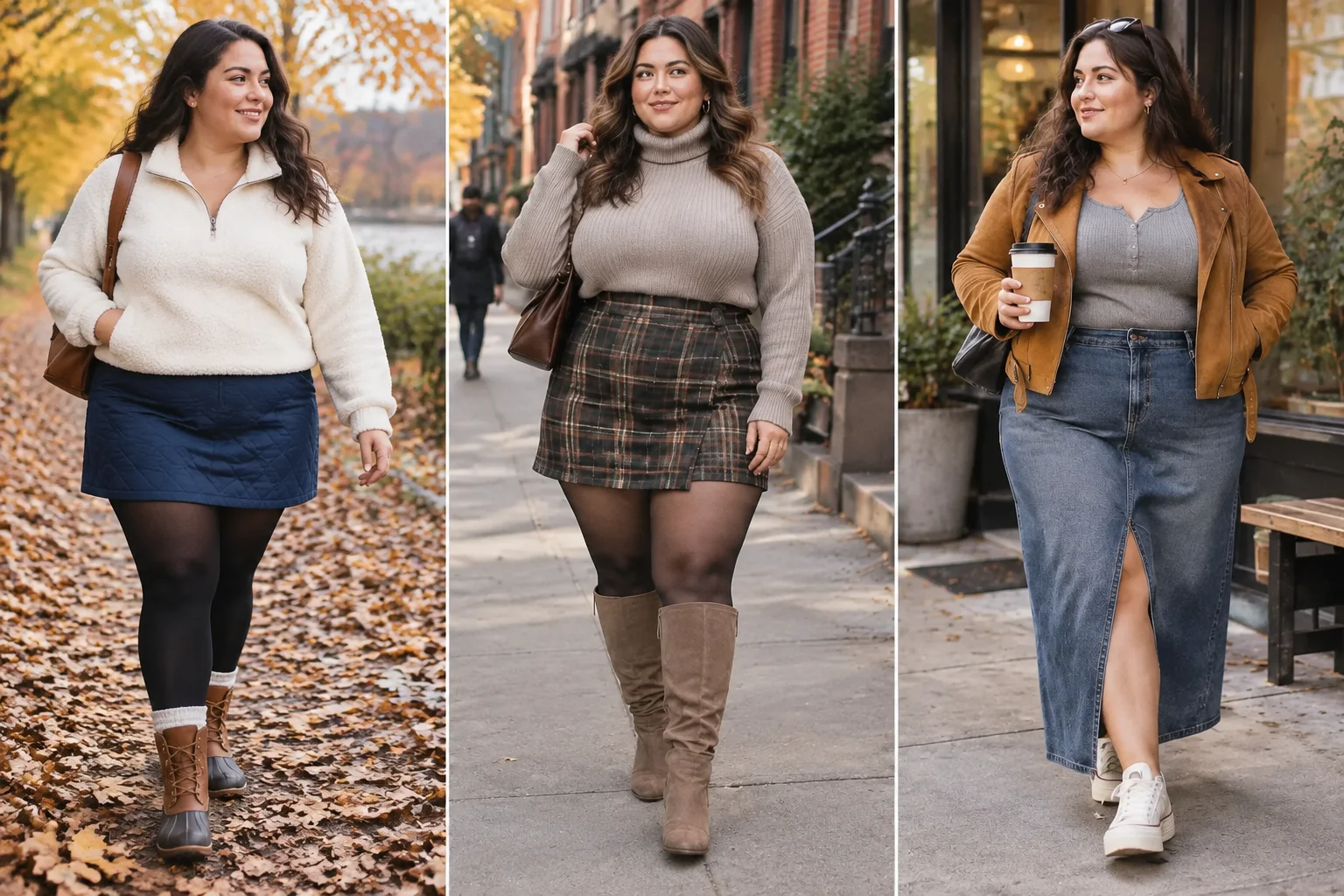 Plus Size Fall Outfits With Skirt