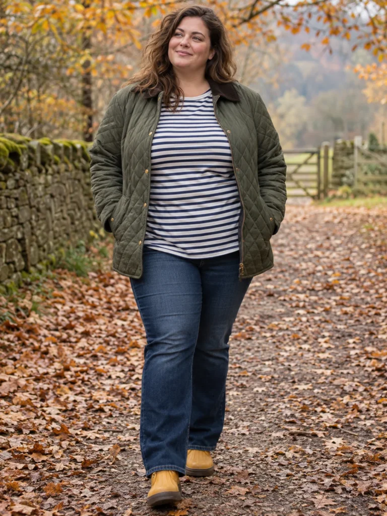 Quilted Barn Jacket & Bootcut Jeans