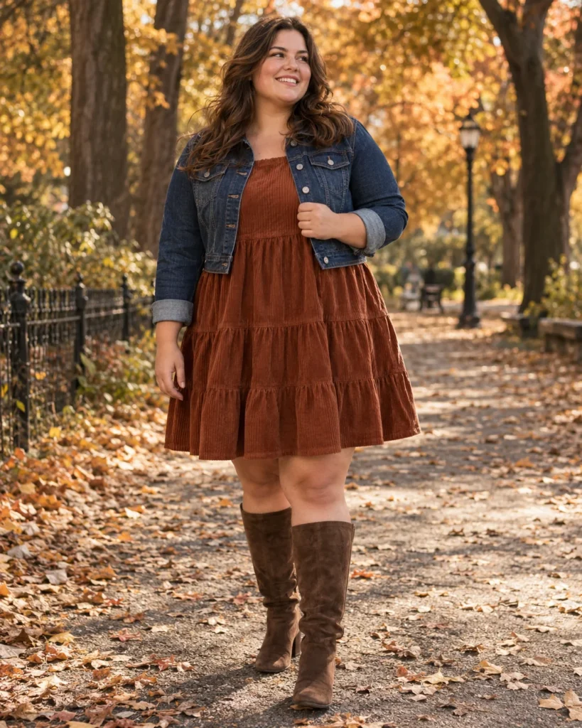 Rust Swing Babydoll Dress