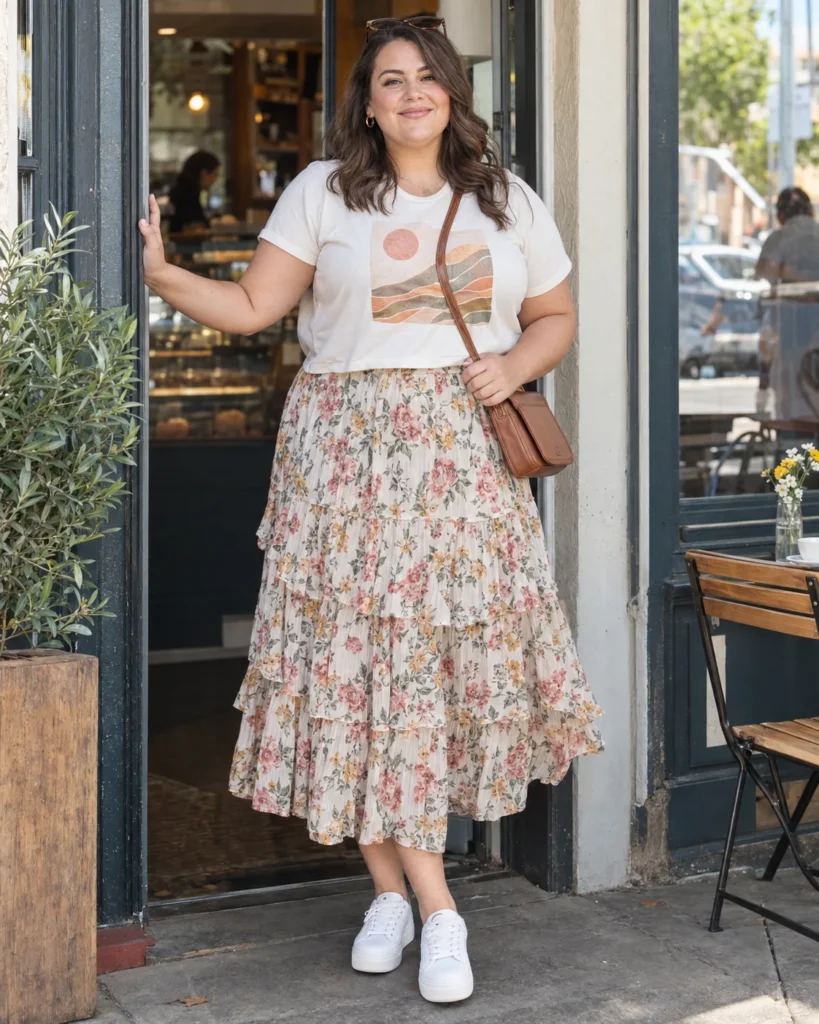 Tiered Ruffle Skirt + Graphic Tee