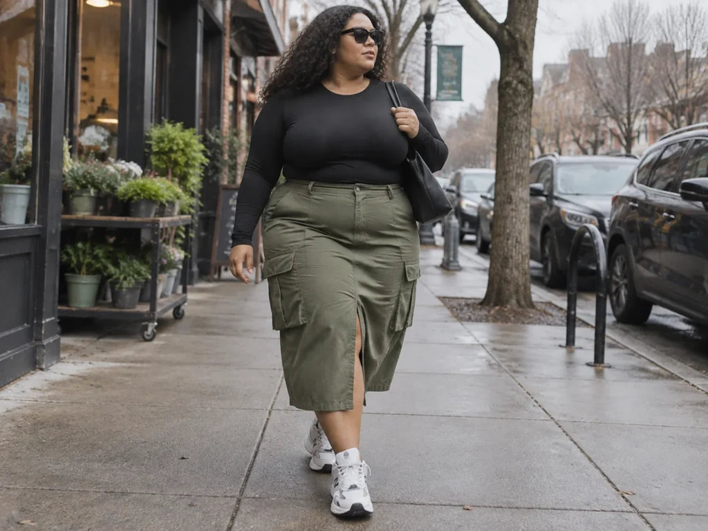 Utility Midi Skirt With a Compression Bodysuit
